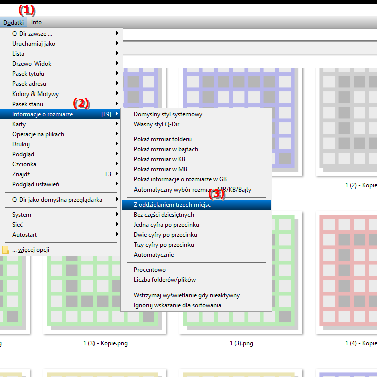 Jak włączyć separację tysięcy w kolumnie rozmiaru pliku w Eksploratorze plików